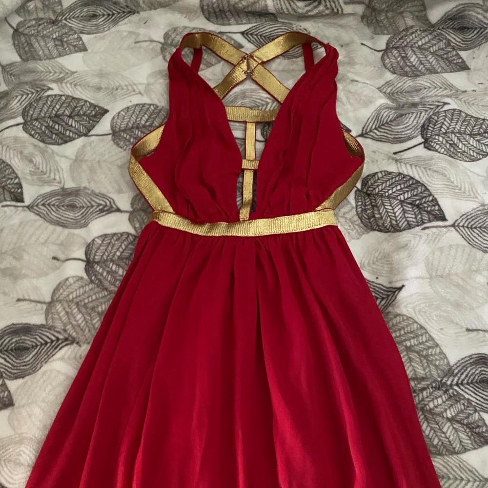❤️Red formal dress💛